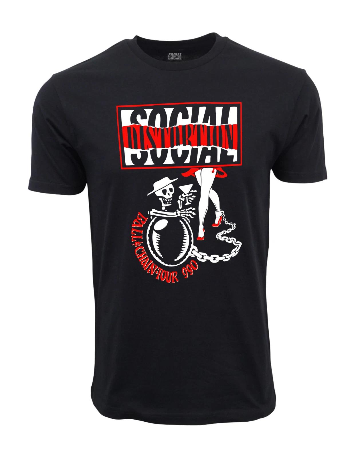 Unisex Adult Casual Music Social Distortion Ball & Chain Tour 990 G... XXXL