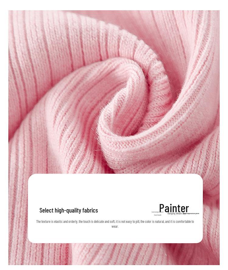 2025 Módní pletené svetrové šaty pro malé holčičky: Jarní a podzimní princeznovský outfit