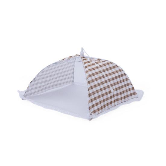 

Foldable Square Mesh Umbrella Dust-proof Table Food Cover Anti-fly Kitchen Tool S бежевий