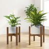 Adjustable Bamboo Plant Stand For Indoor Potted Plants Natural Material Durable Design