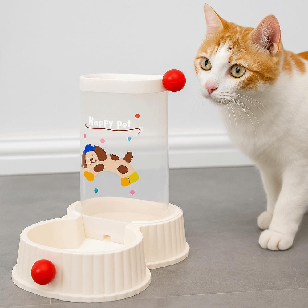Plastic Automatic Dog Feeder Cartoon Pet Water Fountain 2 in 1 Cat Drinking Bowl Pet Shop
