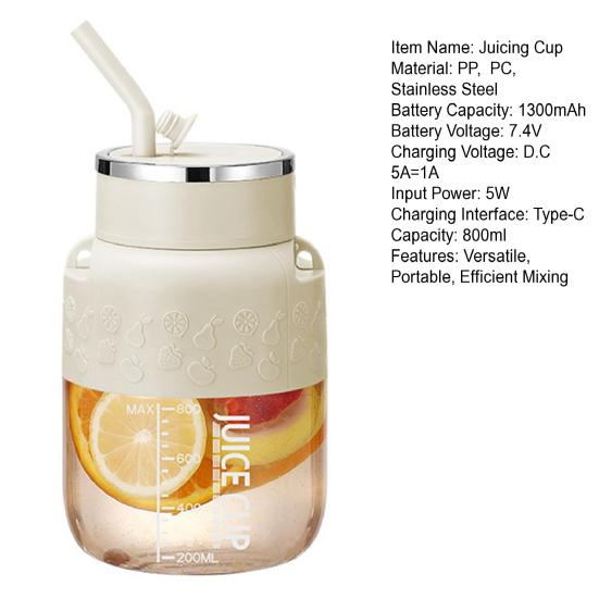 Mini Cordless Juicer Cup 10-Blade Portable Smoothie Maker Rechargeable Drinking Blender for Fruits Protein Shakes