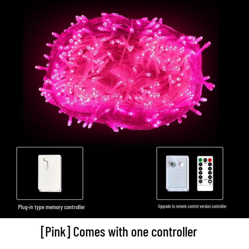 HEIXIE Outdoor Pink Decorative String Lights