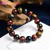 Colored Tiger Eye Bracelet Men and Women Charm Natural Stone Jewelry Healing Buddha Elastic Rope Couple Crystal Bead Bracelet
