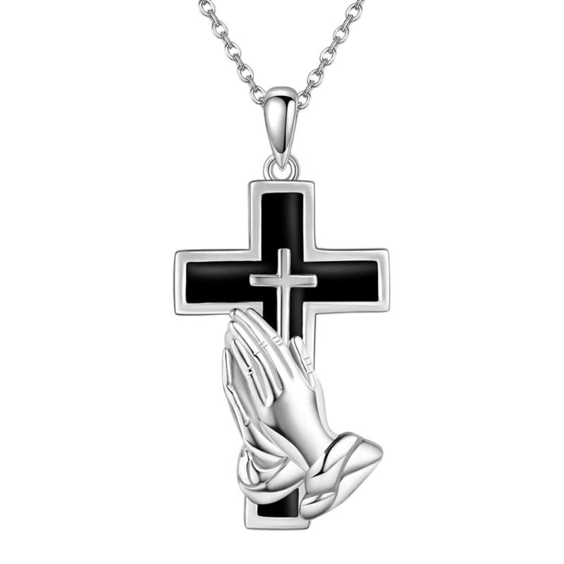 Elegant Crossed Cremation Pendant Stainless Steel Openable Lockets For Secure Storage Pet Ashes Cherished Memorial Keepsakes серебряный