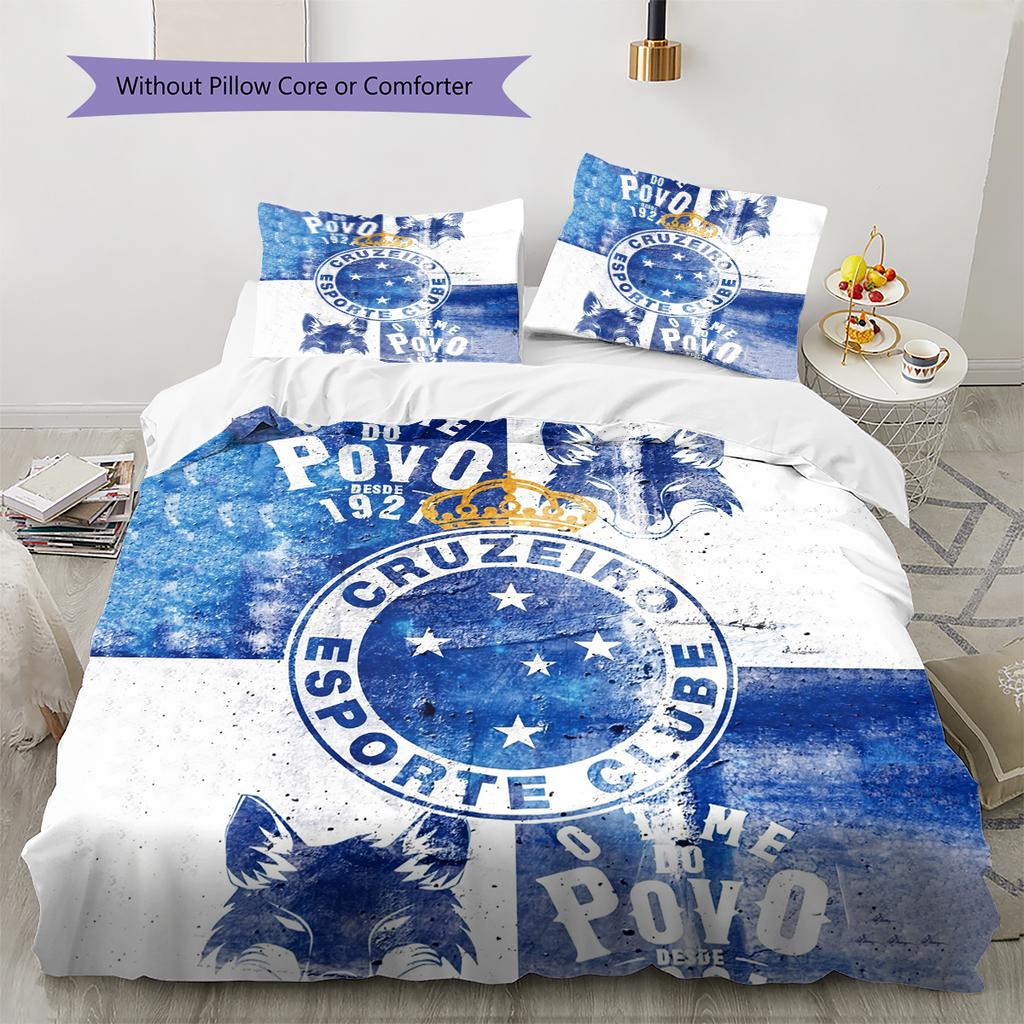 Cruzeiro Esporte Clube Pattern Bedding Home Decoration Birthday Gift (1 * duvet cover + 2 * pillowcase, without core)