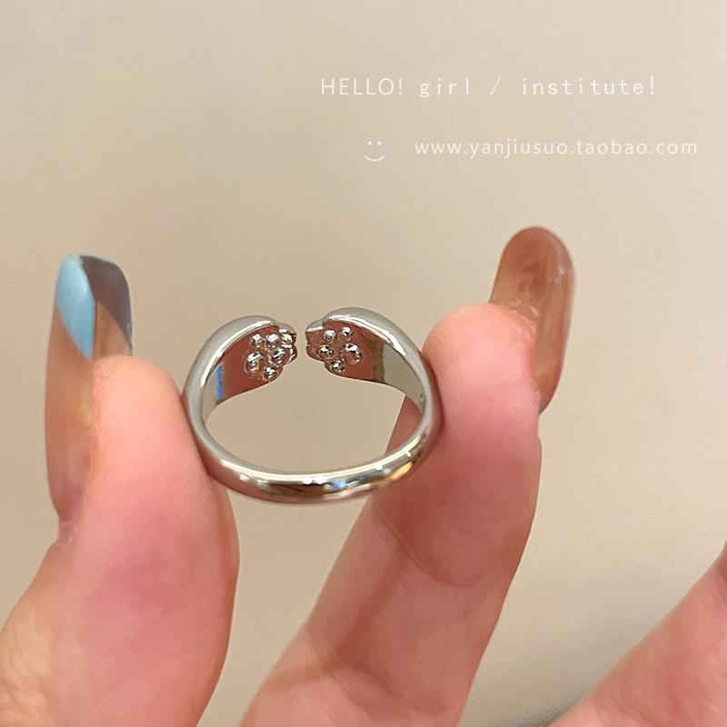 Women's Cute Cat Claw Ring - Light Luxury, Niche, Simple, Open, Adjustable Index Finger Accessory