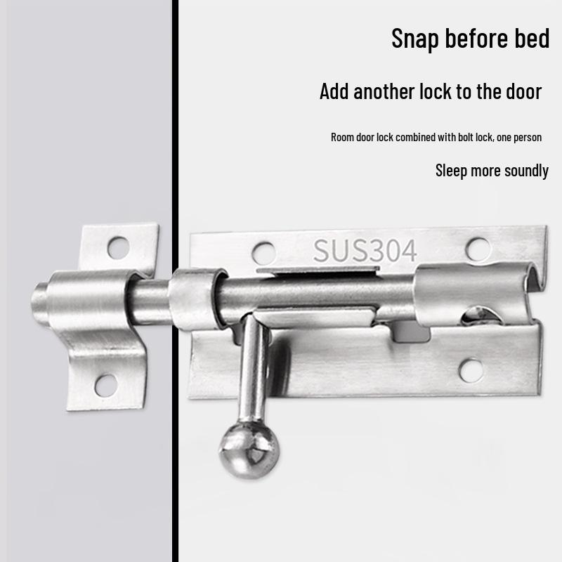 Surface-Mounted Stainless Steel Anti-Theft Door Latch for Wood/Bathroom Doors