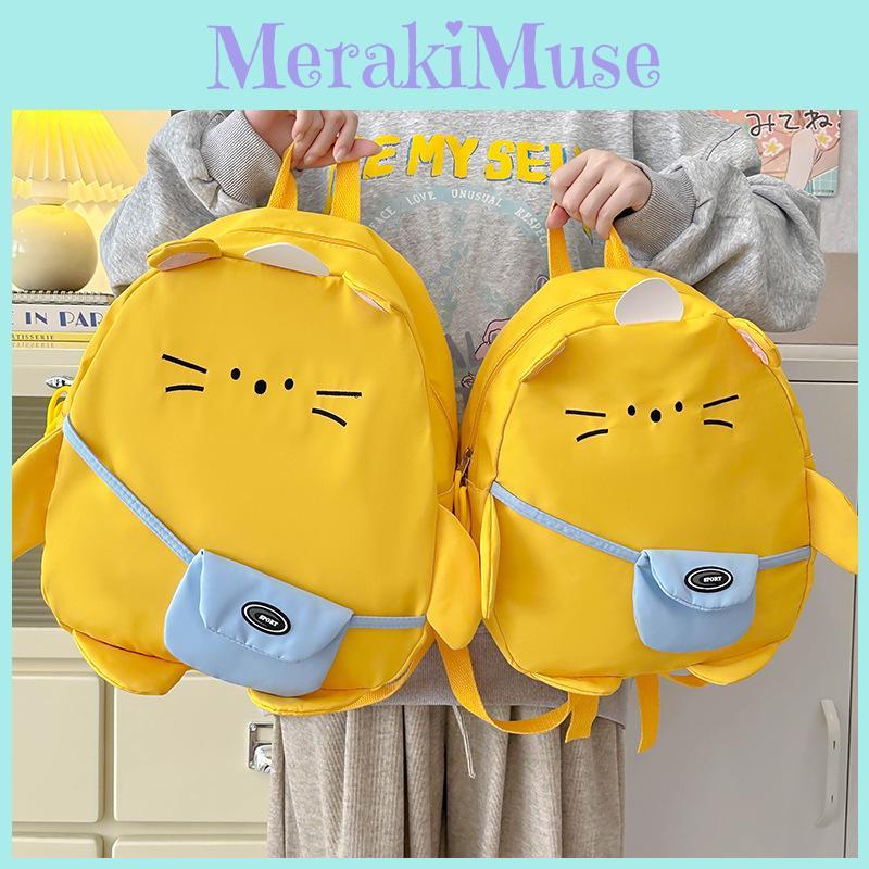 Cartoon Cute Cat Kids Backpack Lightweight Nylon Bag For School And Use Outdoor