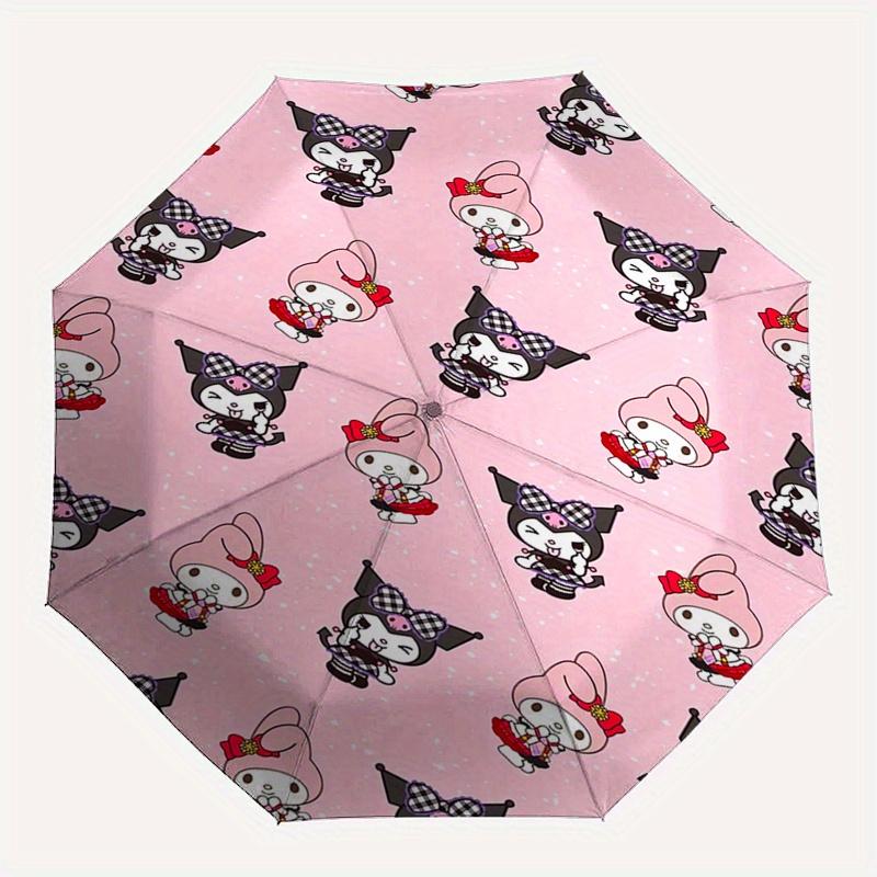 Hello Kitty,My Melody Automatic Folding Umbrella-Simple 8-Rib Design, Bright Cartoon Pattern, Durable Iron Frame, Suitable For Travel, Outdo