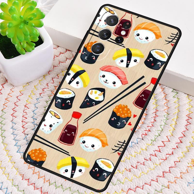 Sushi Food TPU Phone Case For Samsung Galaxy Note 10 Pro S26 S25 S24 S23 S22 Ultra Plus S21 FE S20 Shockproof Cover