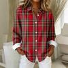 Women's Shirt Blouse Christmas Print Button Long Sleeve Casual Basic Shirt Collar Regular Top