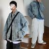Men's Korean Style Denim Jacket – Spring/Autumn Trendy, Loose, Casual Couple's Short Workwear Outerwear
