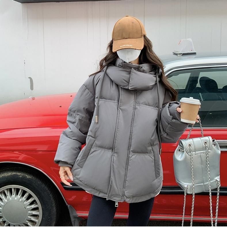 Winter Korean Version of The Gray Love Short Down Cotton-padded Jacket Student Large Size Cotton-padded Jacket Women's Bread Jacket