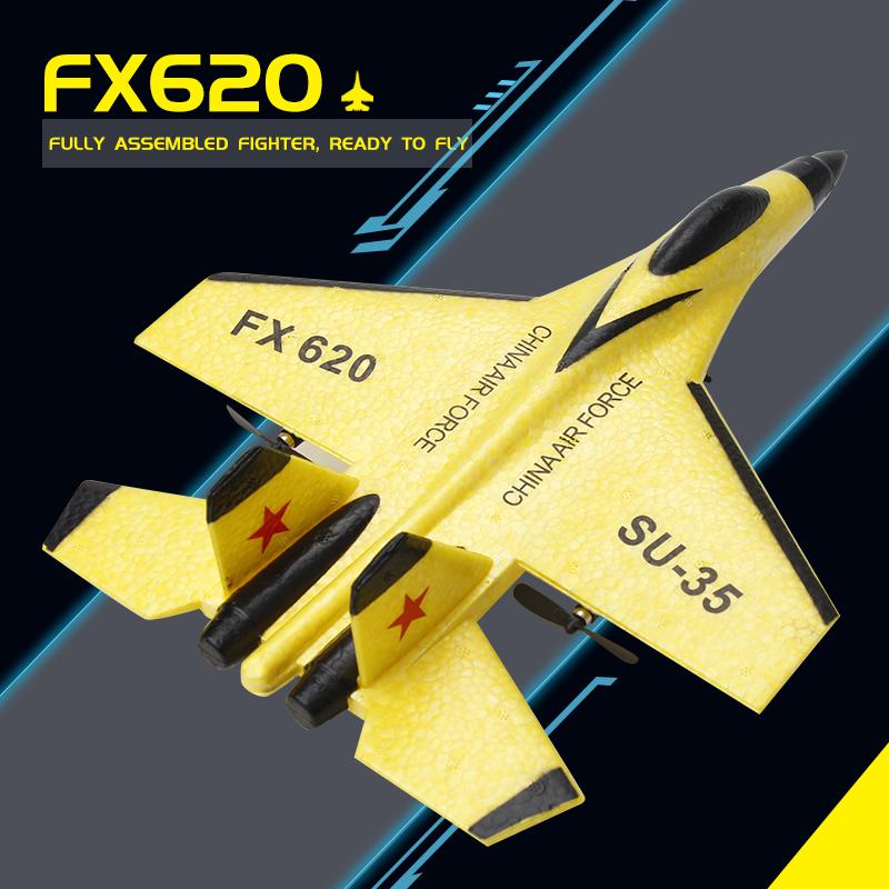 Su35 Plane Rc 24g Fighter Fx620 Epp Foam Aircraft Glider Led Lights Remote Control Model Toy For Boys Children