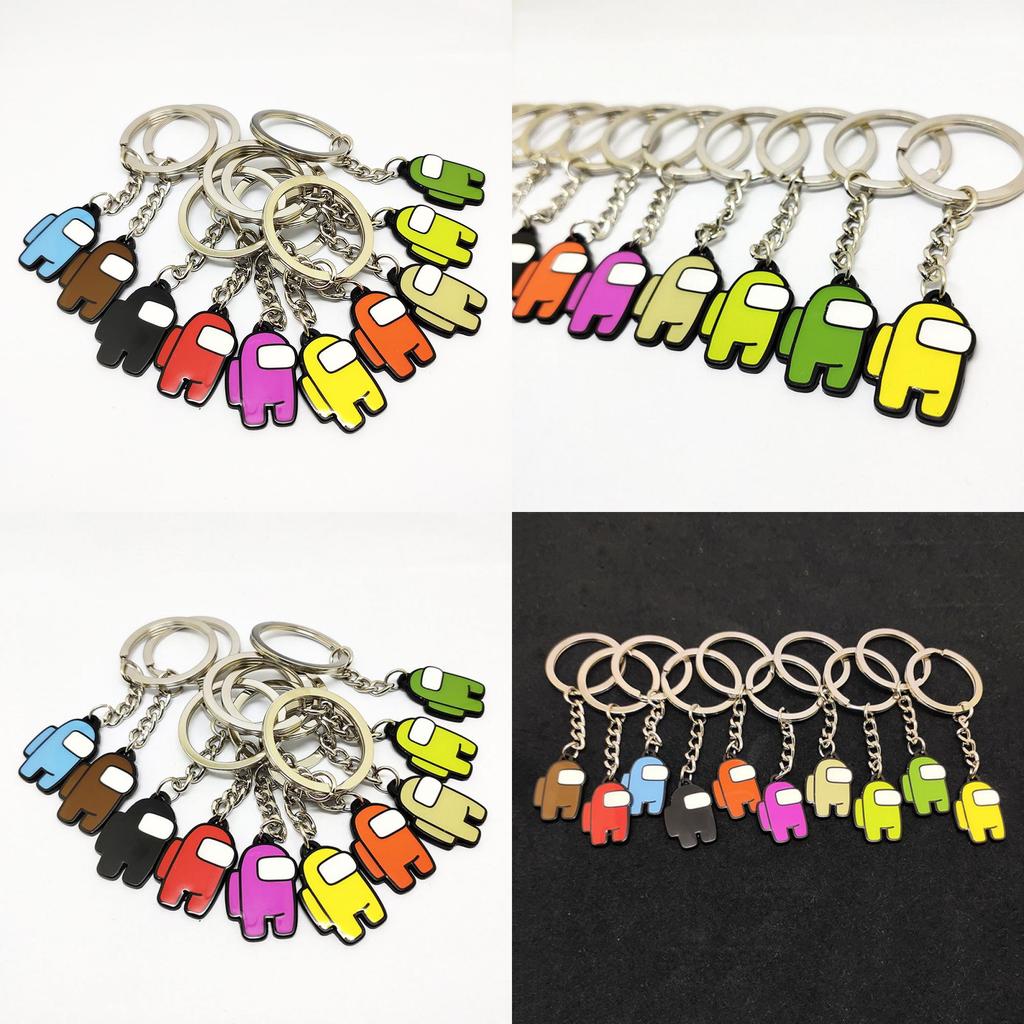 Among Us Crewmate Keyrings Car Keychains Schoolbag Buckles Xmas Kids Fans Gift