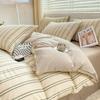 Class A Maternal And Infant Grade Small Fresh 100 Washed Cotton Four-Piece Set Student Dormitory 3Pcs Set Polished Cotton Full Quilt Cover Hat