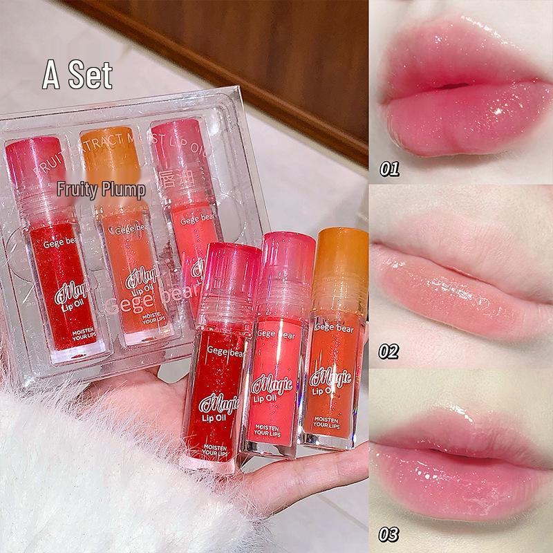 Gegebear Fruit Extract Lip Oil - Transparent, Moisturizing, Reduces Lip Lines 2.5g