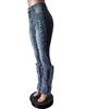 High Waist Distressed Pearl Feather Embellished Jeans