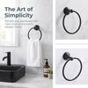 Black Towel Ring Stainless Steel Towel Rack Hand Towel Holder  Bathroom Kitchen Washroom