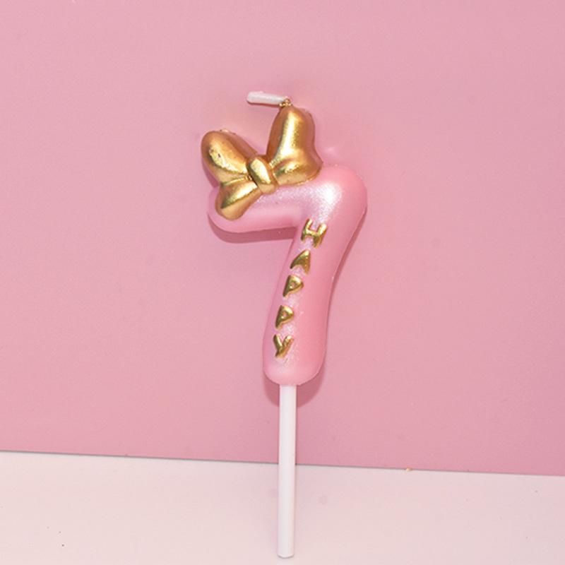 

Розовая свеча на день рождения, 0-9 номеров, топпер для торта, свечи для детей, для маленьких девочек, украшения для первого дня рождения, принадлежности, инструменты для выпечки своими руками