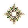 Classic Jewelry Large Crystal Brooch Party Accessories Fashion Pearl Stitch Cross Brooch Coat Brooch