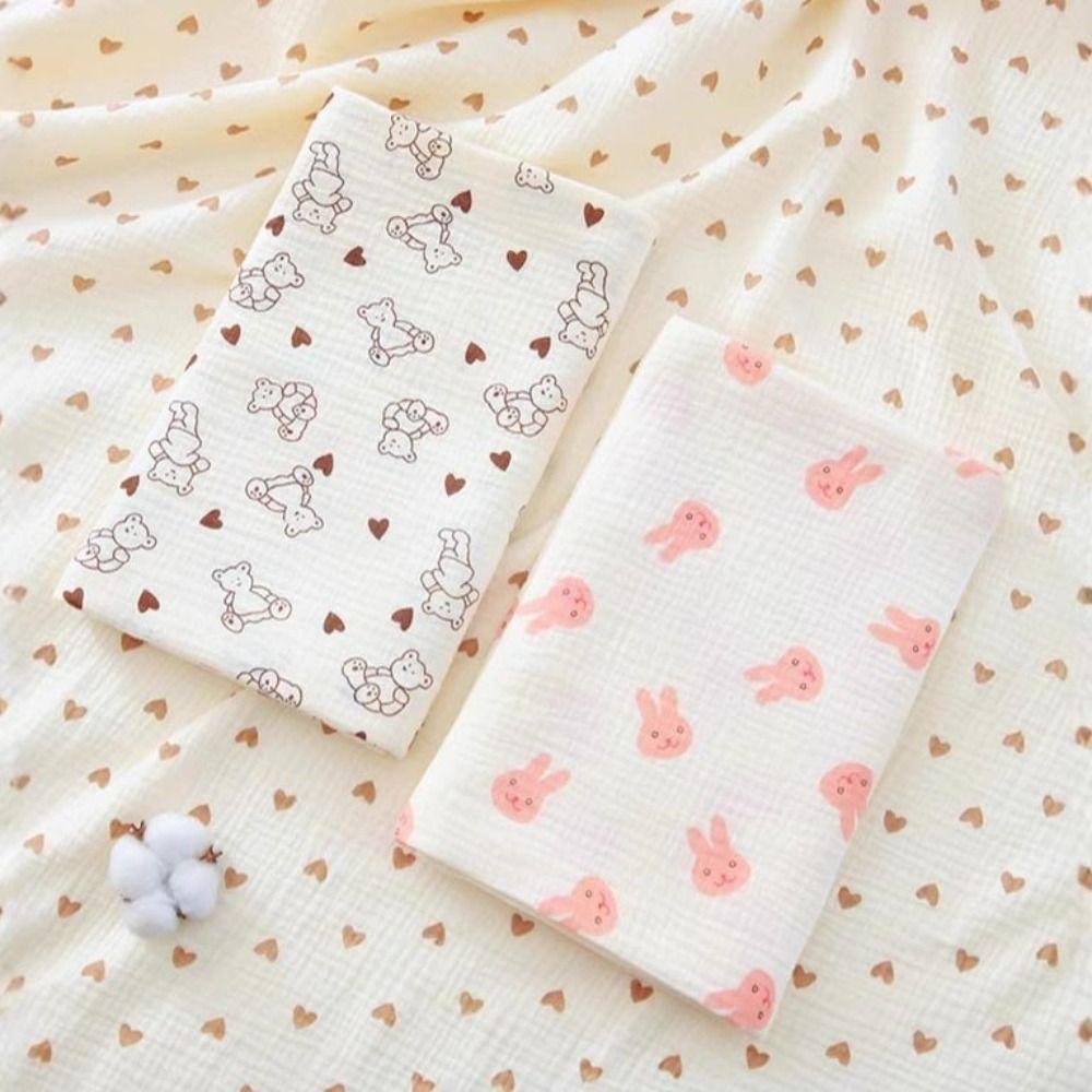 Double-Layered Newborn Wrap Blanket Breathable Gauze Baby Quilt Cute Baby Swaddle Wrap Infant Bath