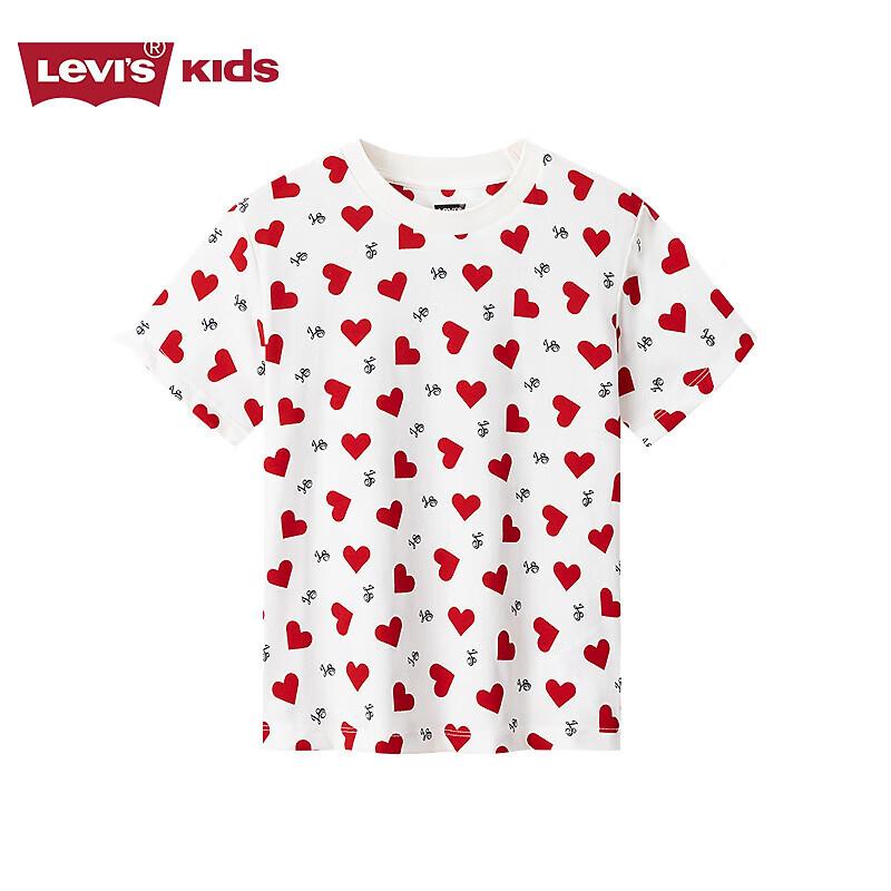 Levi s Girls  Heart Print Short Sleeve T-Shirt S