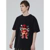 Black T Shirt with Bear Cartoon Print and King Text for Casual Wear