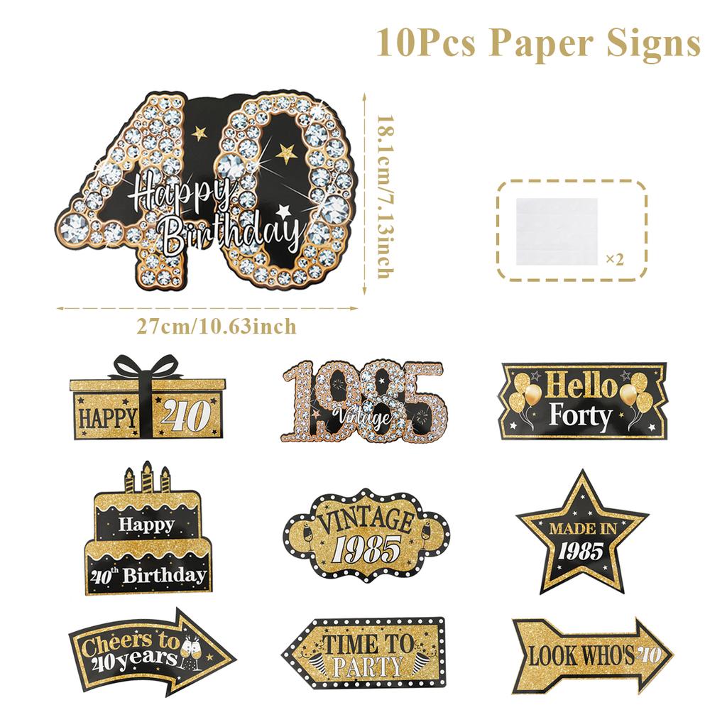 Black Gold Birthday Decor Rose Gold Birthday Party Sign Party Decorations Happy 18th 30th 50th Birthday Party Decorations Signs