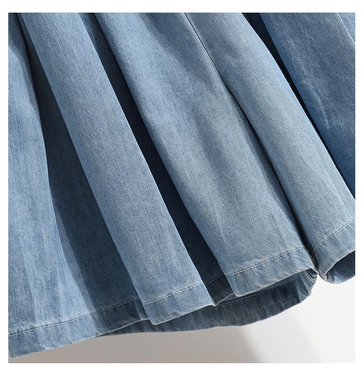 Ladies' Trousers Big Size Women's Denim Shorts Wide-legged Thin Section A Word Skirt Trousers Female Summer Thin Cover Belly Five-minute Trousers