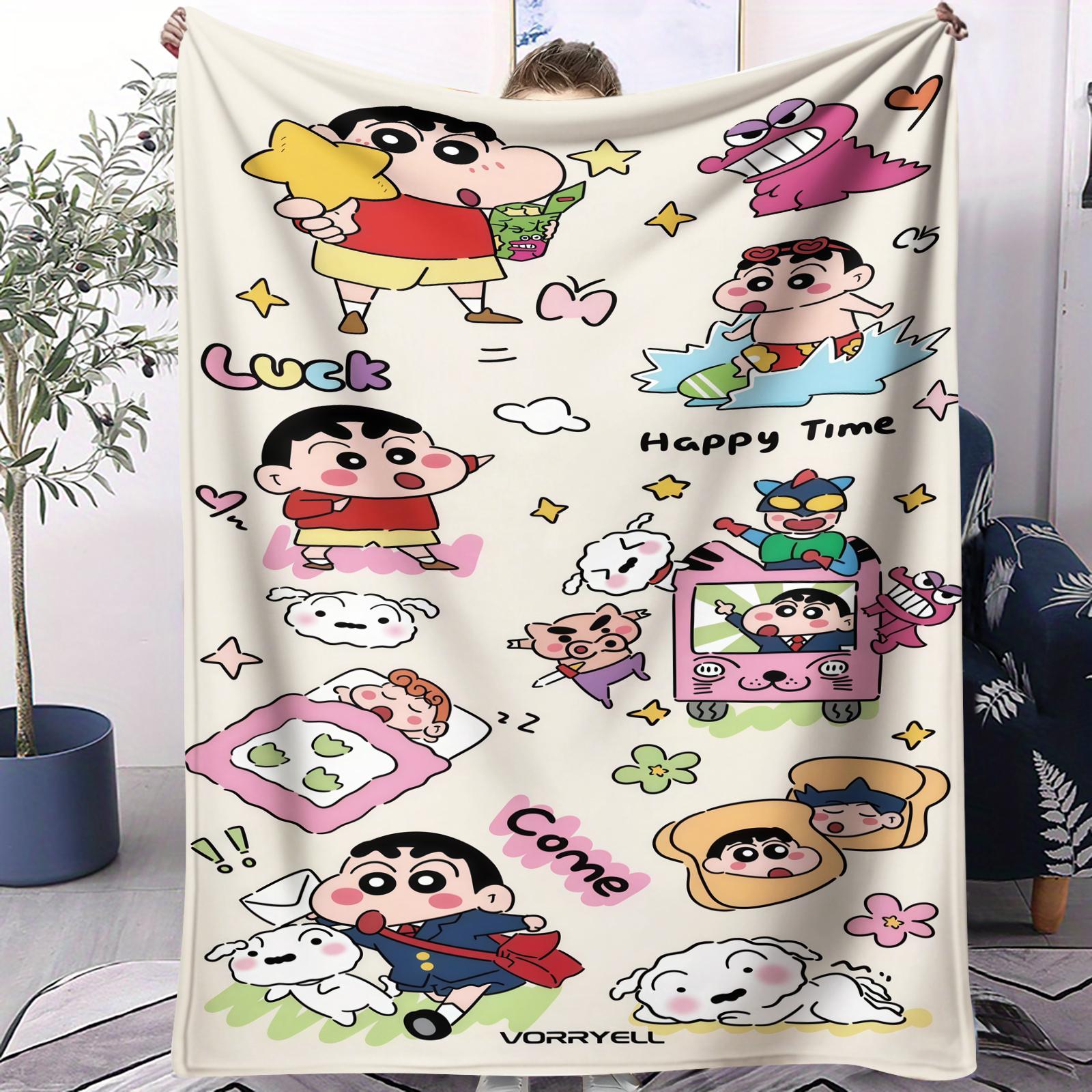 

Crayon Shinchan Japanese Kawaii Blanket Soft Comfortable SkinFriendly For Bed Bedroom Dorm Sofa Office Car Lunch Camping Gift 70x100cm