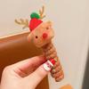 1/2PCS Christmas Themed Elastic Hair Ties for Women Spiral Design with Snowflake And Candy Cane Charms Colorful Holiday Gift