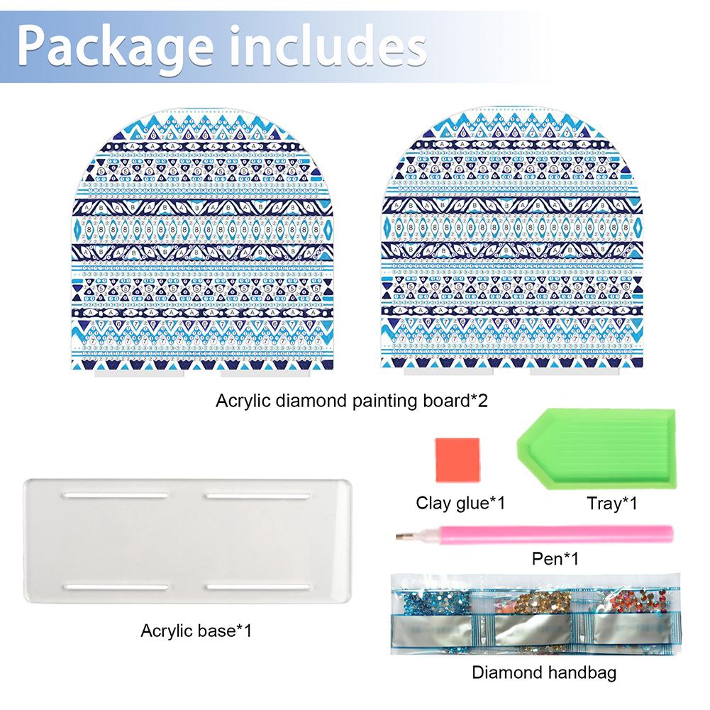 Double Sided Christmas Diamond Painting Napkin Holder DIY 5D Acrylic Diamond Painting Tabletop Paper Towel Holder Desk Ornaments