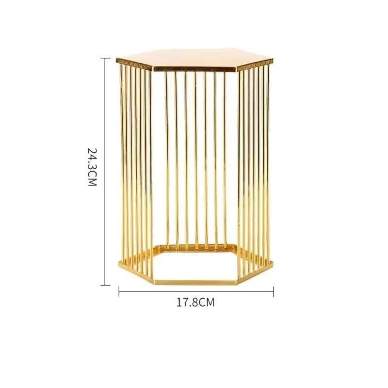 Golden Cylinder Wrought Iron Buffet Fruit Dish Stand Dessert Display Shelf Dim Sum Frame Cake Rack Wedding Birthday Party Decor