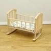 Baby Crib Miniature Small Bed for 1:12 Scale Dollhouses, Perfect for Role Play and Display Realistic Bassinet Furniture