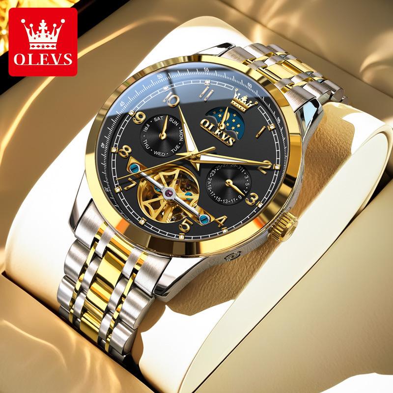 Zhang Zhilin Endorsed Oliss Luminous Mechanical Watch with Multifunctional Hollow Design for Men