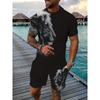 Casual Sports Suit Breathable Outdoor Casual Men's T-shirt and Shorts Suit Summer 3D Printing Suit for Adult Men