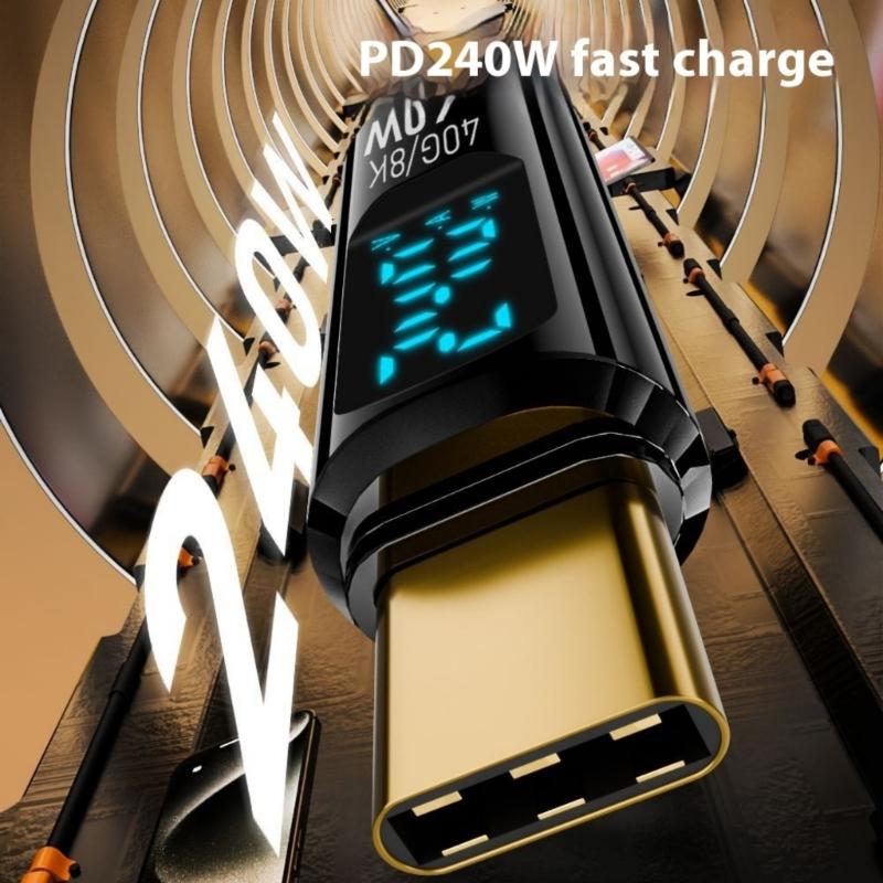 USB C to USB C Adapter 240W Charging and 40Gbps Data Transfer With Digital Display For Phones Laptops Video Transmission