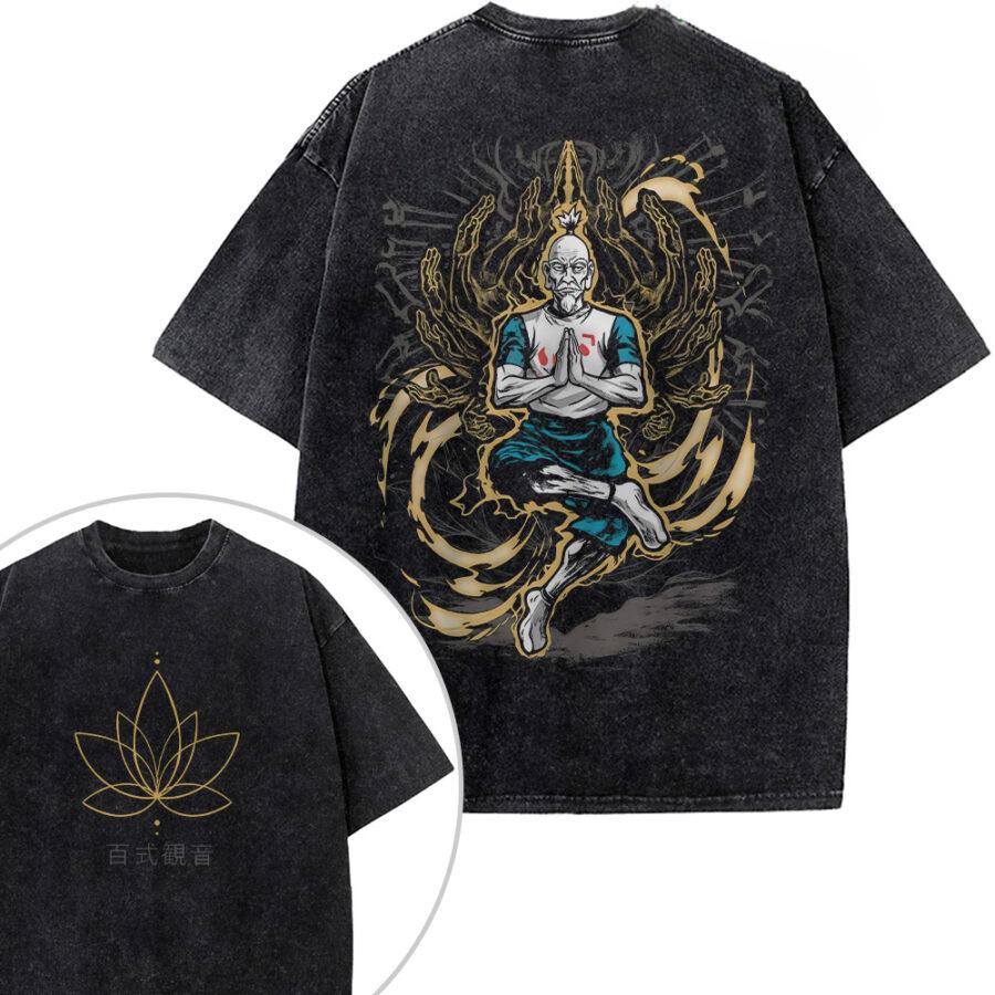Anime Hunter X Hunter Gon Kurapika Graphic T Shirt Men Women Clothing Casual Cotton Tshirt Vintage Washed T-shirt Harajuku Tops
