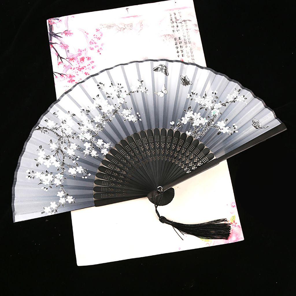 Bamboo Wooden Handmade Colorful Vintage Style Fan Crafts Dance Hand Fan Folding Fan Home Decoration
