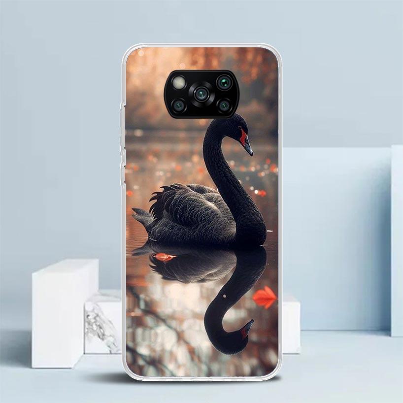 Black Swan Noble Phone Case For Xiaomi Poco F7 Ultra X5 X6 X7 Pro M7 Redmi 15C 15 13C 13 12C 12 10C 10 10A 9 9C 9A 9T Cover Poco