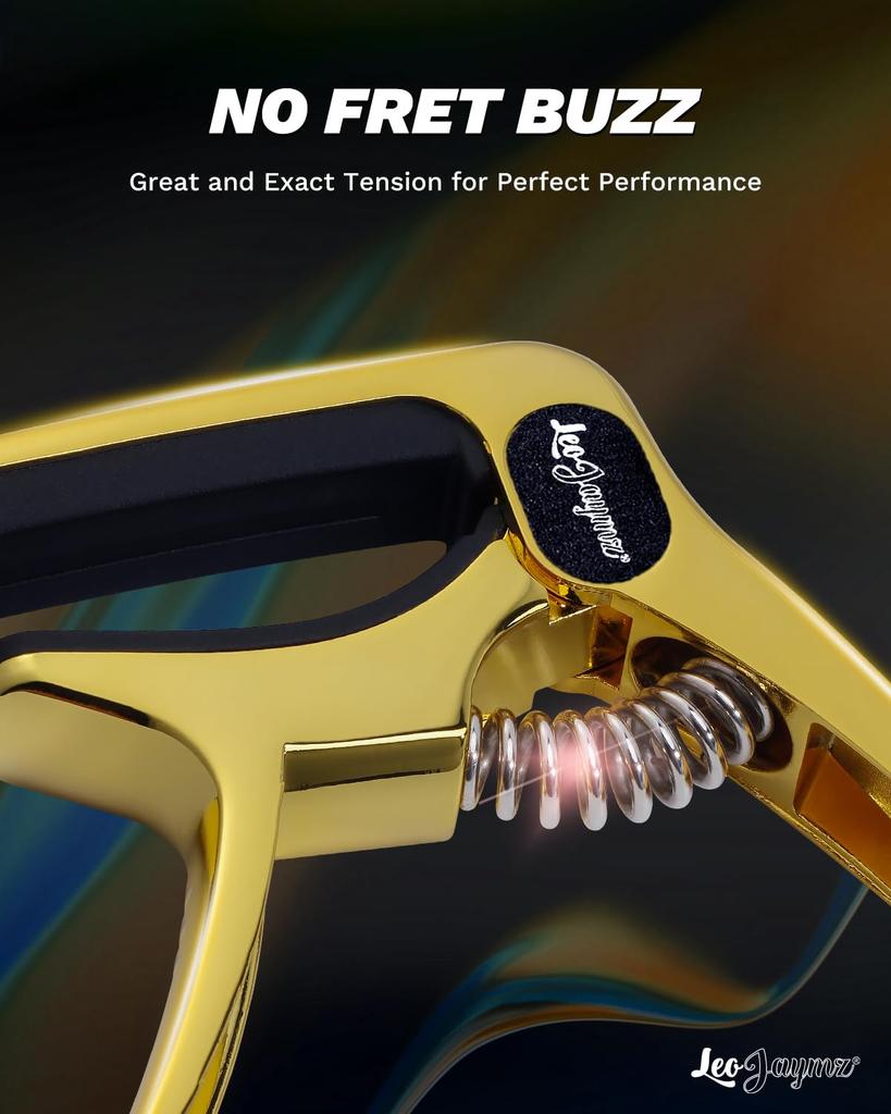 Leo Jaymz Guitar Capo for Zinc Alloy Metal Guitar Guitar Clamp for Bass Classical and Banjo Heavy-Duty Acoustic/Electric Guitars, Clip, Guitar,