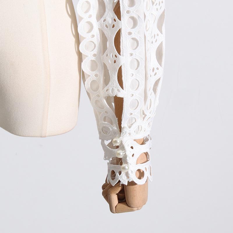 Damen Vintage Hofstil Spitze Prinzessin Ärmel Solide Langarm Top Langer Rock Anzug