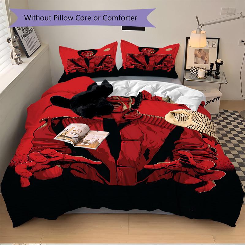 3pcs Thriller, Red Jacket Duvet Cover Set - Machine Washable, Includes 1 Duvet Cover and 2 Pillowcases, No Core Included, All-Season Home De