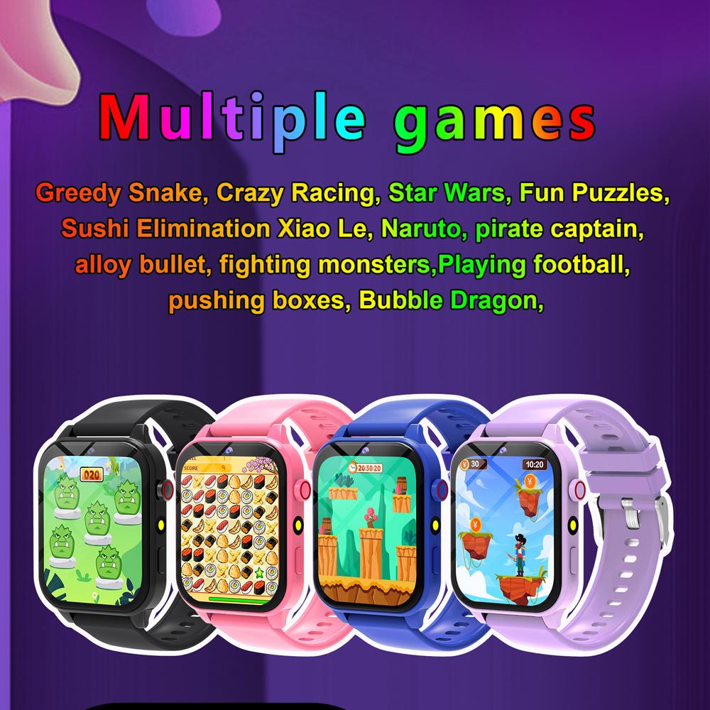 Kinderspiele Smartwatch 1,83'' HD Kamera Taschenlampe Schlafüberwachung Wecker 18 Spiele Smartwatch Kinder Jungen Mädchen Geschenke