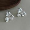 French Natural Romantic Metal Flower Stud Earrings Simple Niche High-end Light Luxury Retro Temperament Earrings