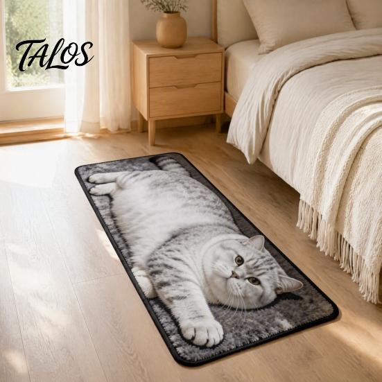 Non-slip Backing Carpet Cute Cat Shape Bathroom Rug, 3D Simulation Modeling, Soft Imitation Cashmere Rug Absorbent Floor Mat, Decorative Mat for Home