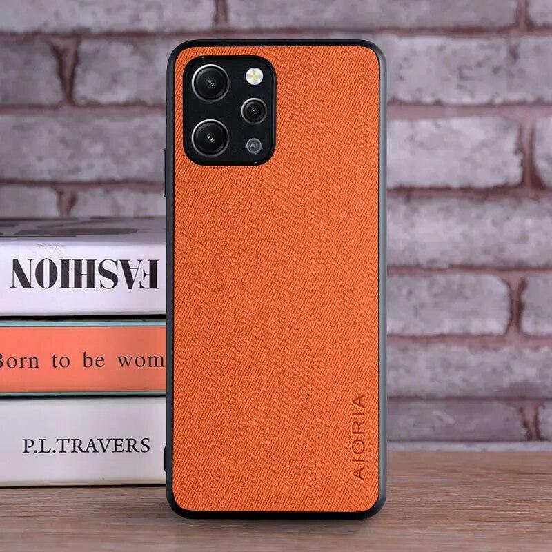 Case for Xiaomi Redmi 12 4G Coque Luxury Textile Leather Skin Soft TPU Hard PC Phone Cover for Xiaomi Redmi 12 4G Case Funda