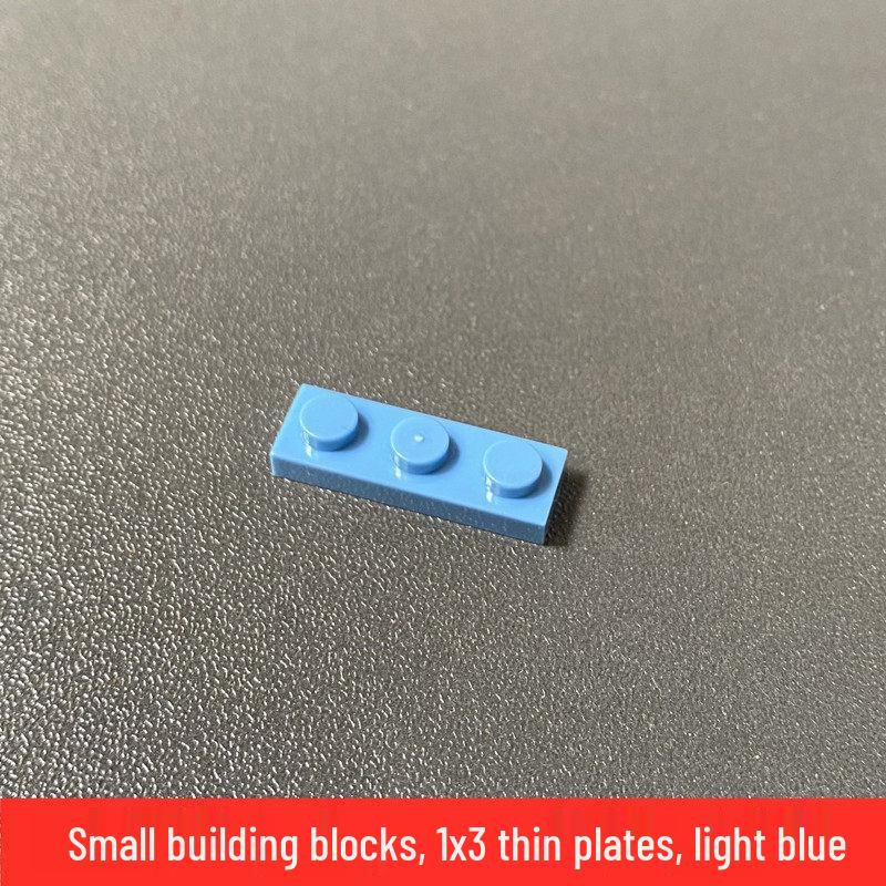 Small Particle Building Blocks 1x3 Thin Plate with Holes, Compatible with Lego 3623 Parts 1 piece светло-синий
